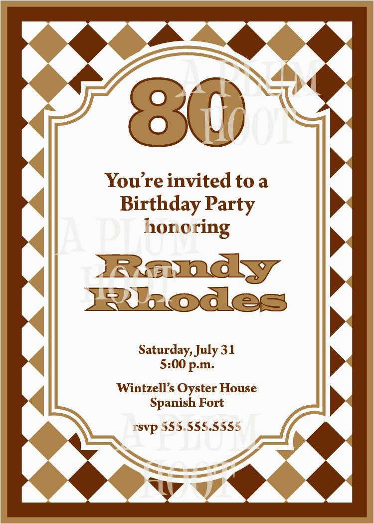 15 sample 80th birthday invitations templates ideas free sample