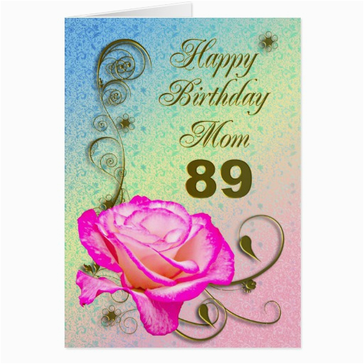 elegant rose 89th birthday card for mom 137005395649389988