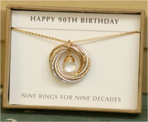 90th birthday gift for mother april birthstone by