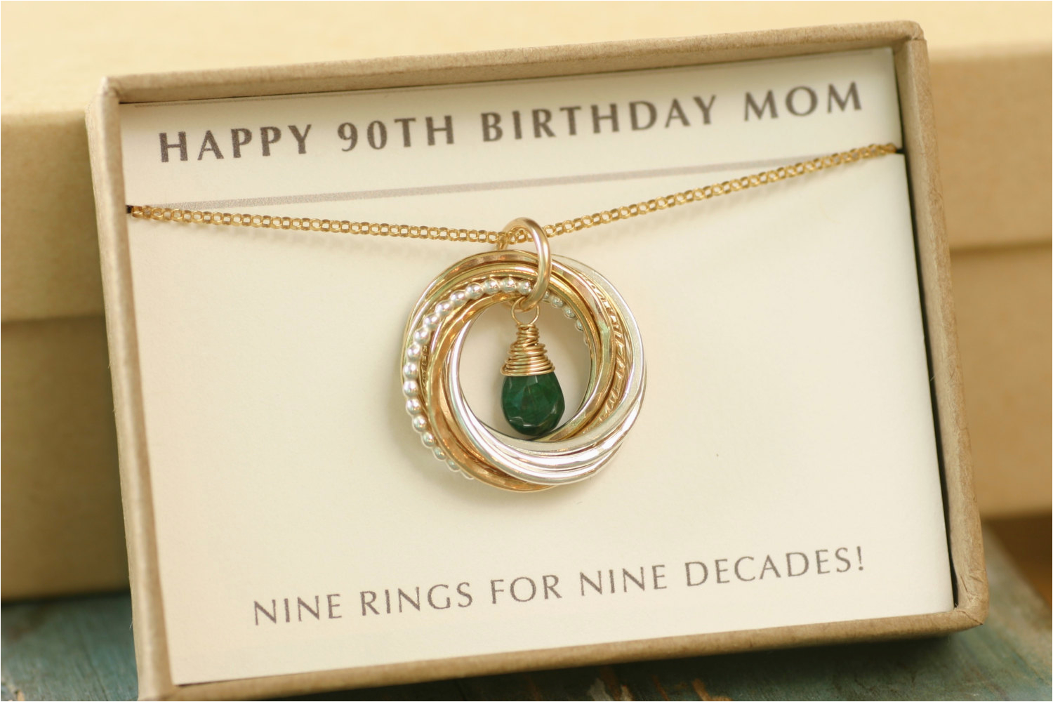 90th birthday gift for mother necklace by ilovehoneywillow