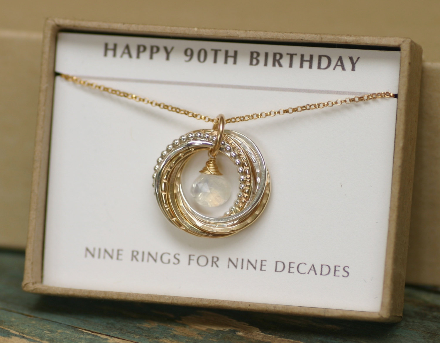 90th birthday gift for mum moonstone necklace by