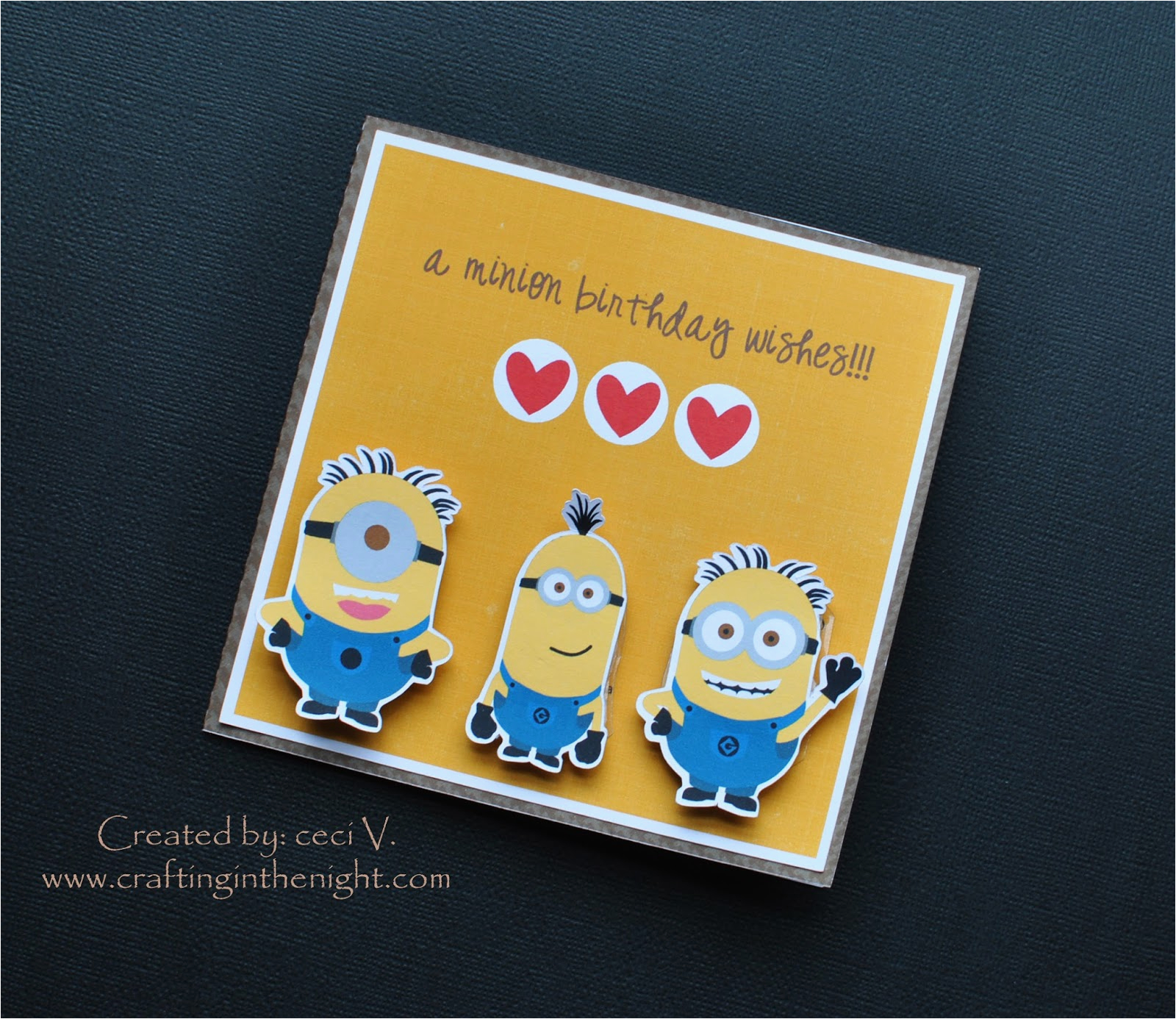 crafting in the night minion birthday card action wobbles