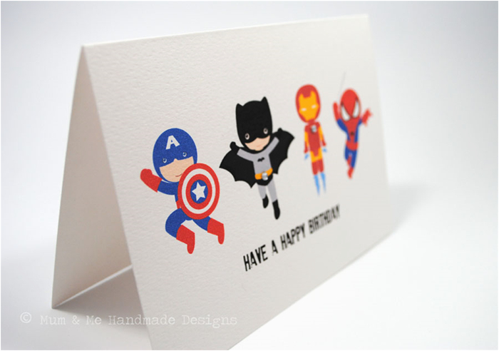 happy birthday card boy 4 action superheroes hbc119