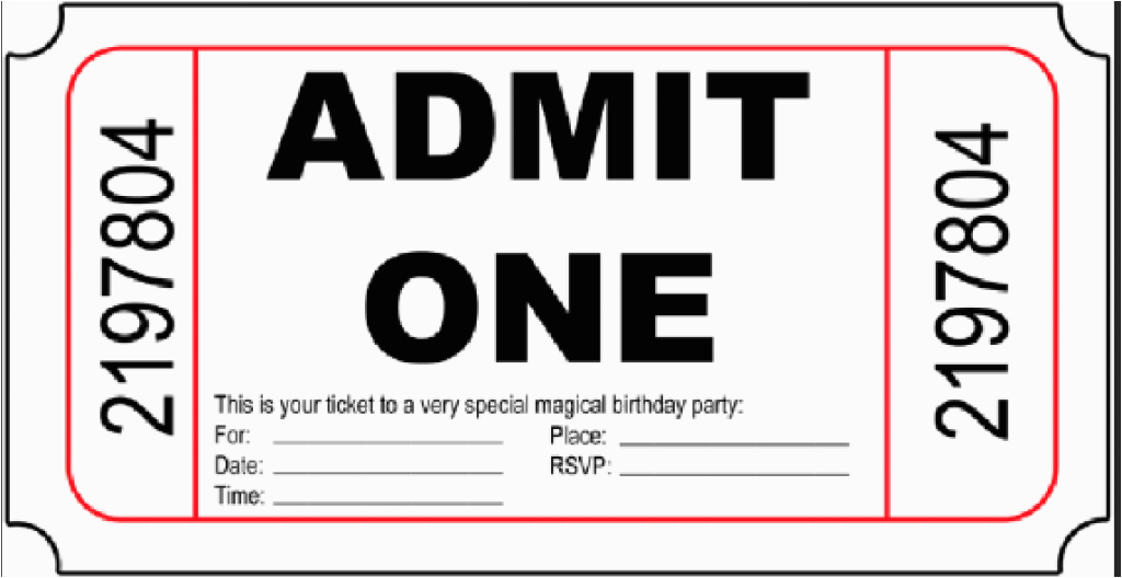 Admit One Birthday Invitations Printable 10 Free Birthday Printablesmade Peachy