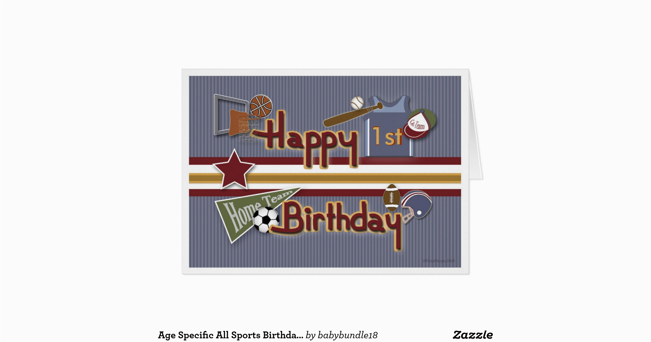 age specific all sports birthday card template zazzle