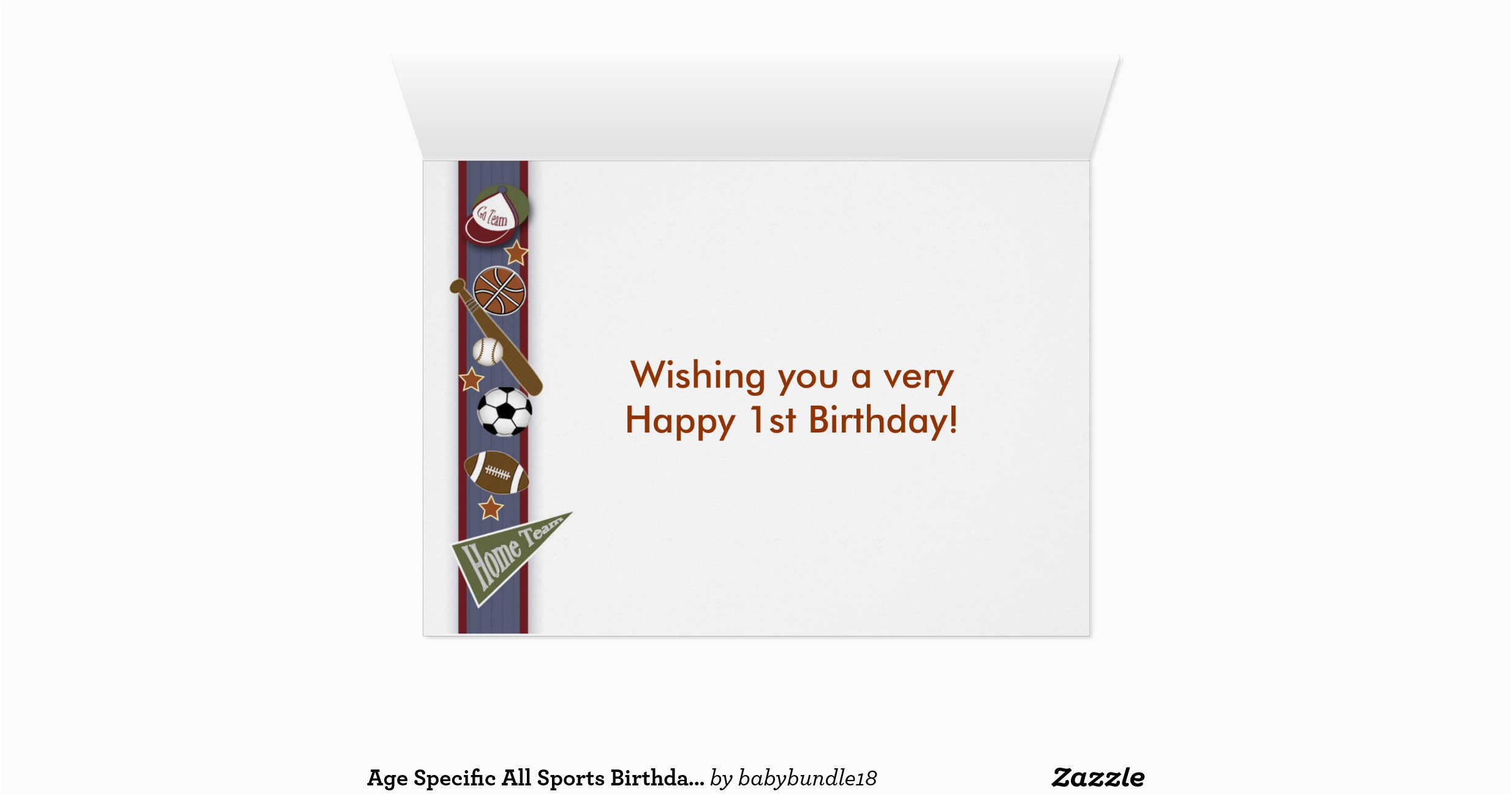 age specific all sports birthday card template zazzle