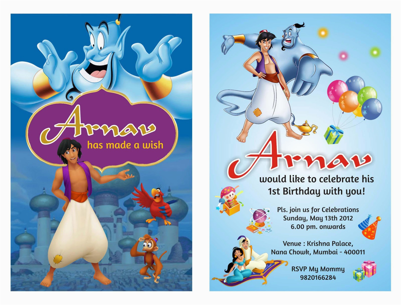 birthday party invitation card invite personalised return