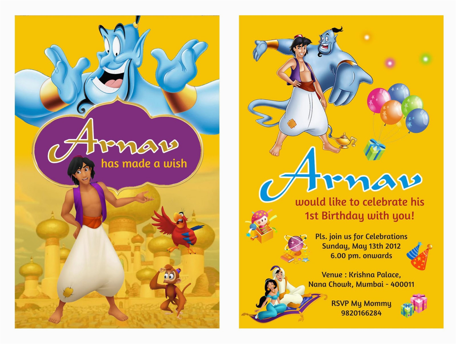 birthday party invitation card invite personalised return