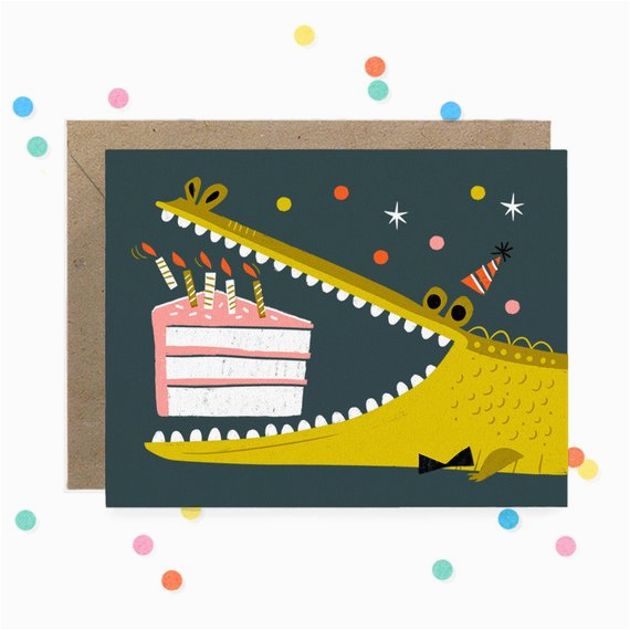 alligator birthday card by hooraytoday on etsy