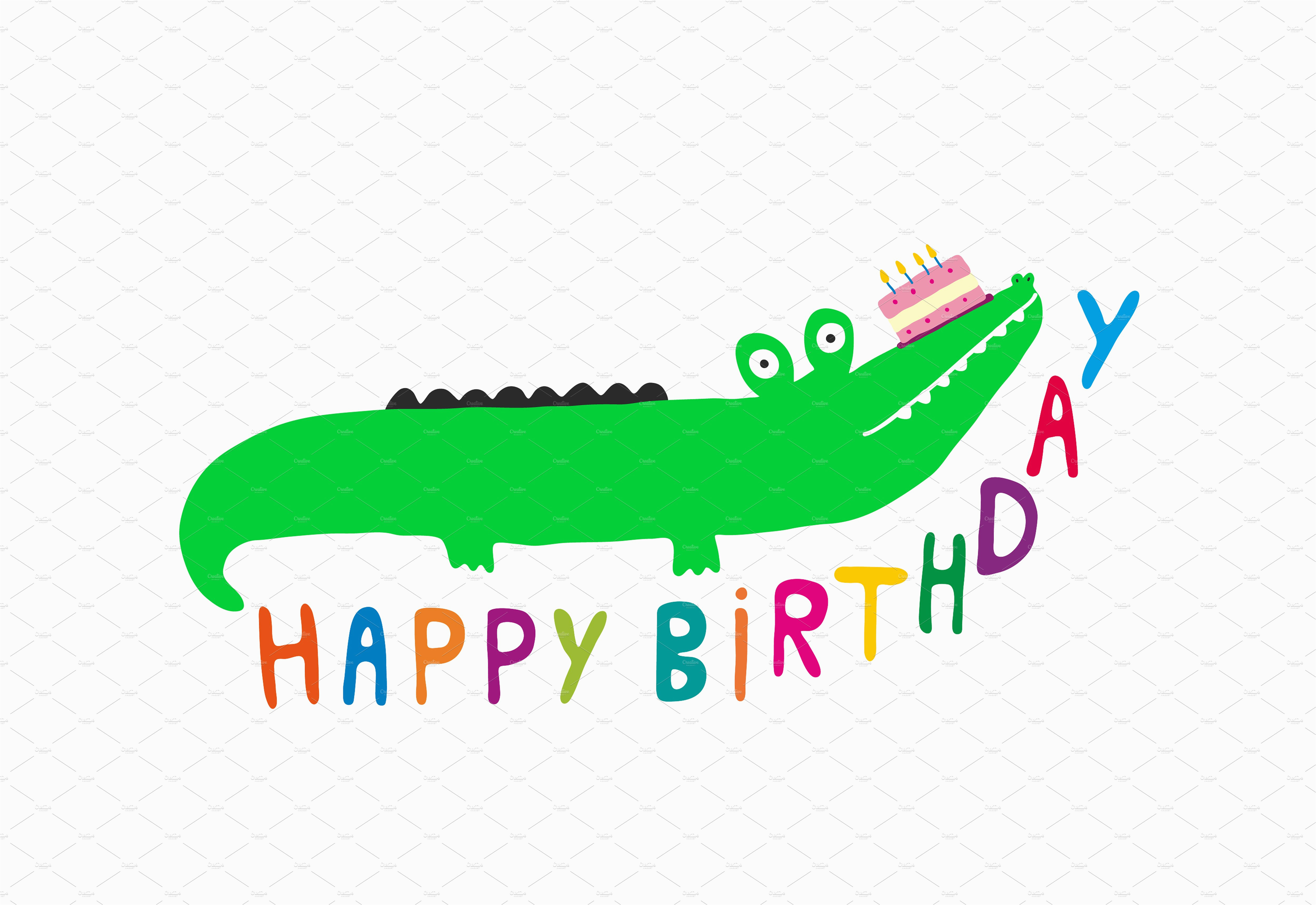 happy birthday crocodile illustrations creative market