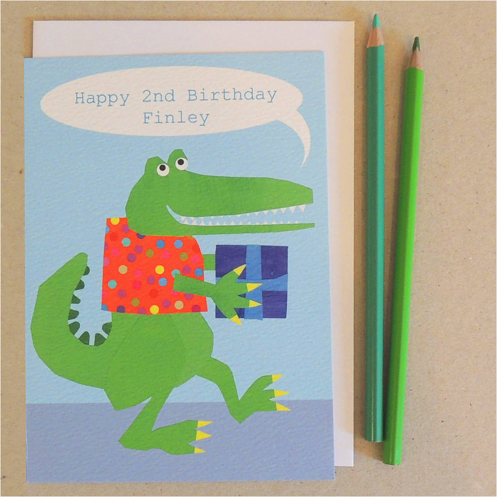 personalised crocodile birthday card by kali stileman