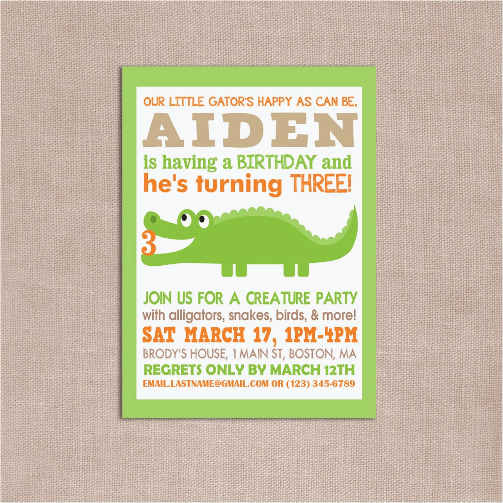 alligator birthday invitations 2