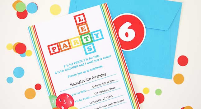 abcs 123s party invitations birthday parties