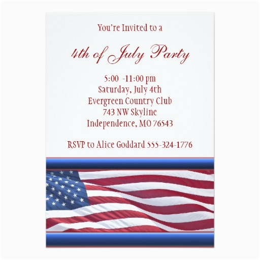 american flag 4th of july party invitation 161406422198549676