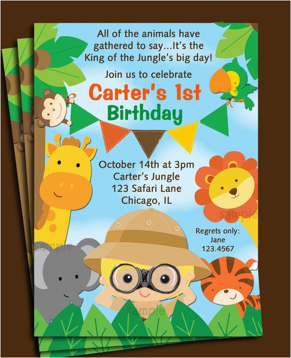 Animal Birthday Invites Animal Invitation Printable or Printed with Free Shipping