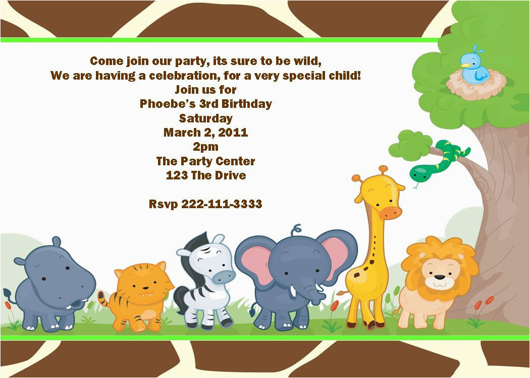 animal party invitations