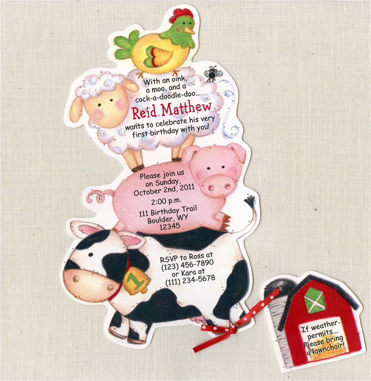 farm animal birthday party invitations