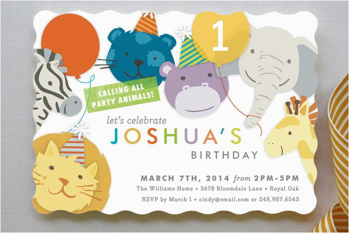 cute baby boy 1st birthday party invitations