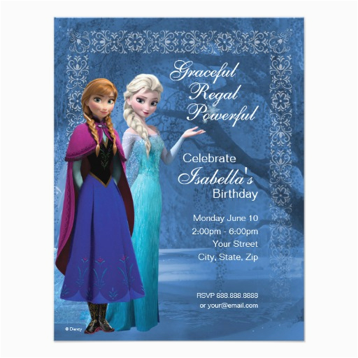 frozen anna and elsa snowflake birthday invitation 161956199142713095