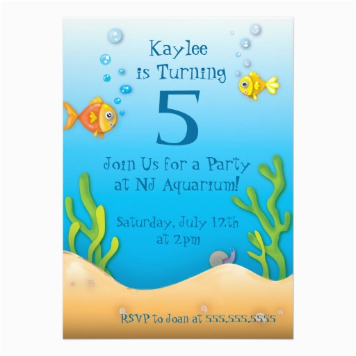 cute aquarium fishy birthday party invitation 161302339388884774