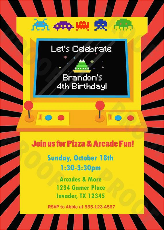 arcade game personalized kids party