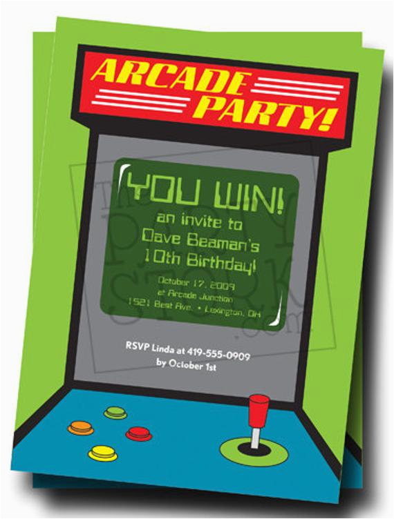 Arcade Birthday Party Invitations Arcade Invitation Arcade or Video Game Party Video Game