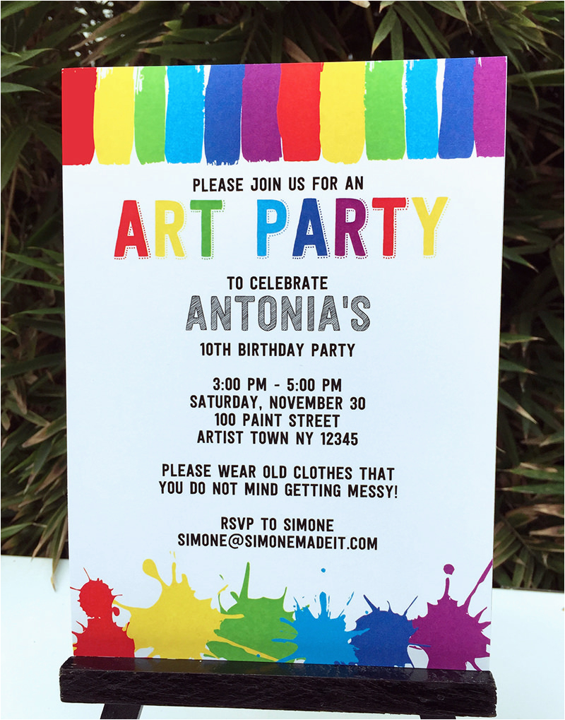 art birthday party theme printables new