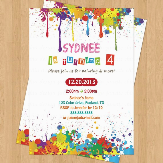 arts and crafts birthday party invitation digital printable