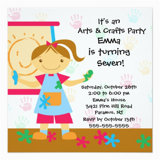 arts crafts birthday party 5 25x5 25 square paper