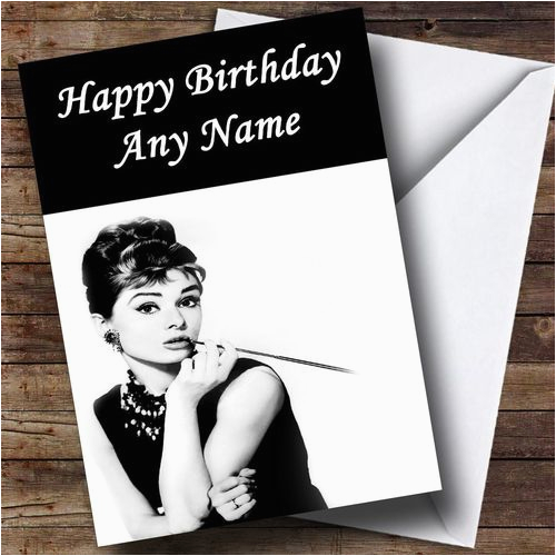 audrey hepburn personalised birthday card the card zoo