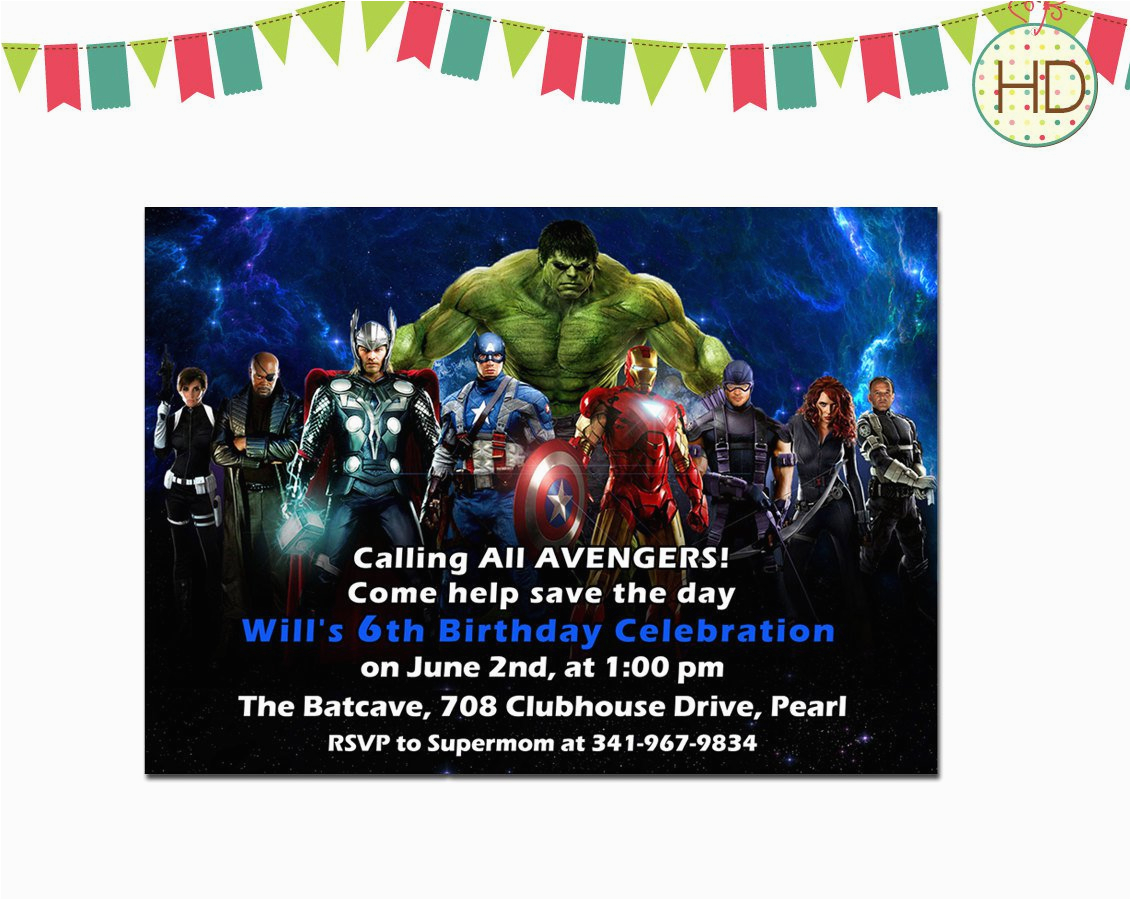 avengers birthday invitation