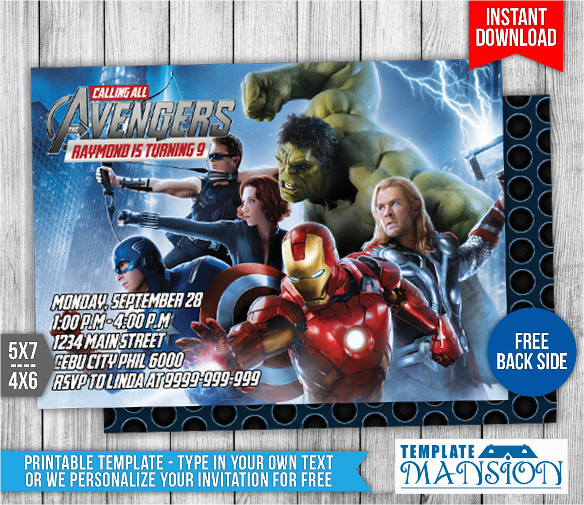 avengers birthday invitation 1 563677598