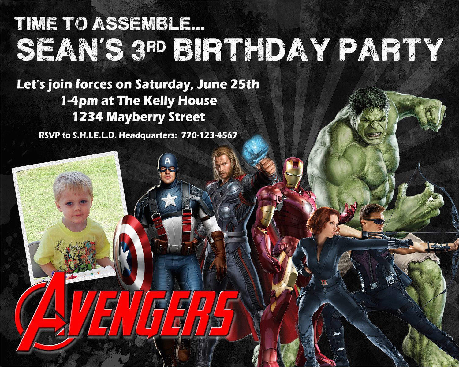 avengers birthday invitation design w