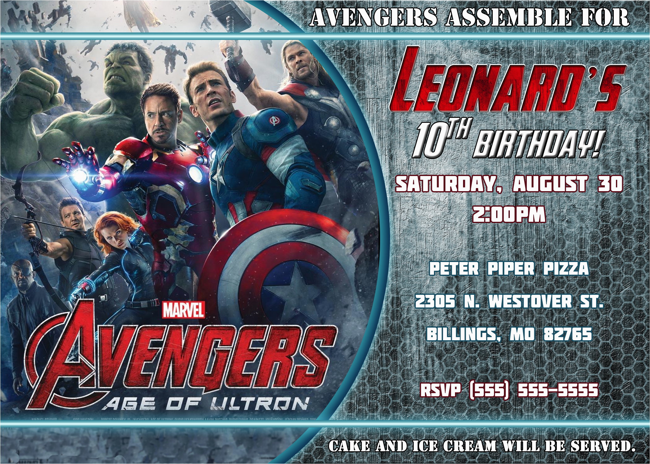 Avengers Birthday Invites Avengers Birthday Invitation Kustom Kreations ...