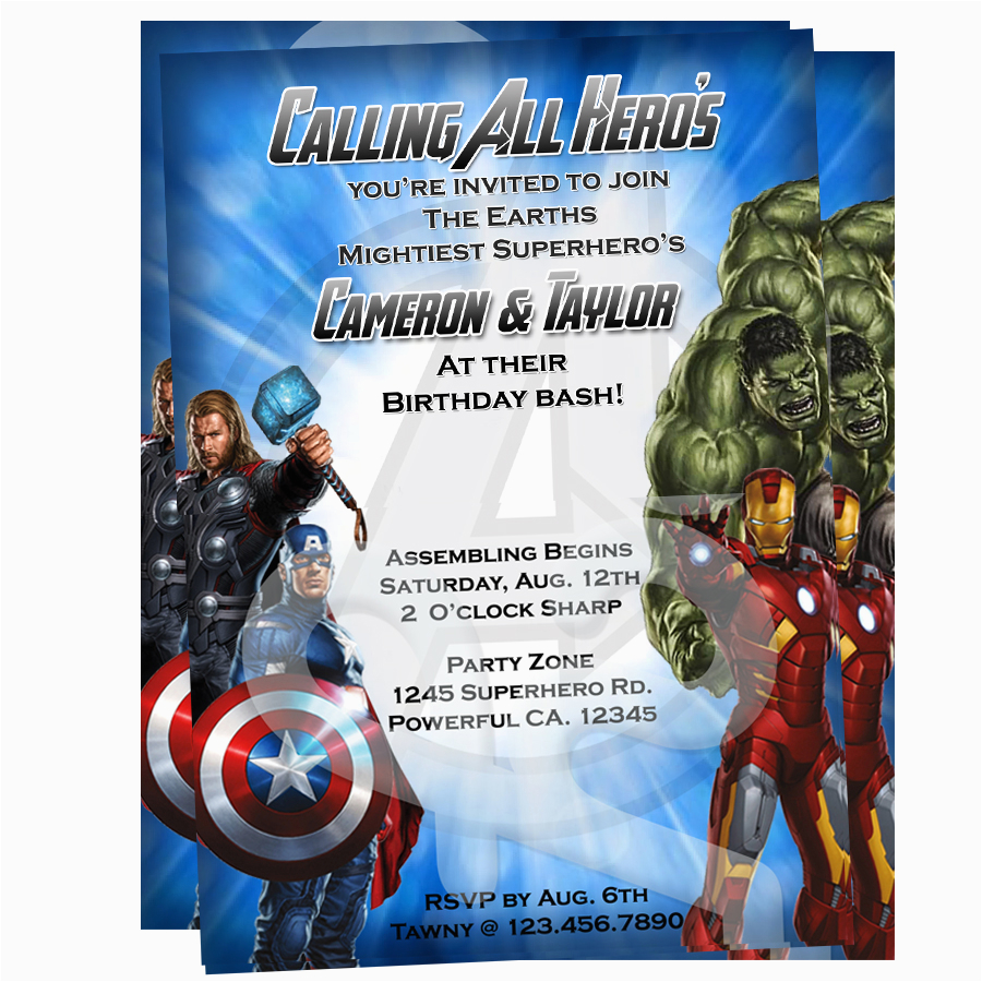 avengers invitations