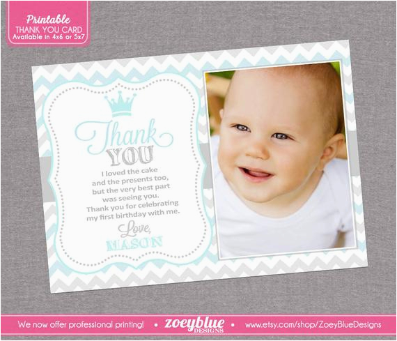 prince birthday thank you card 1st boy first by