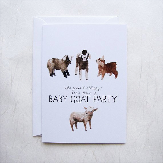baby goat party birthday illustrated