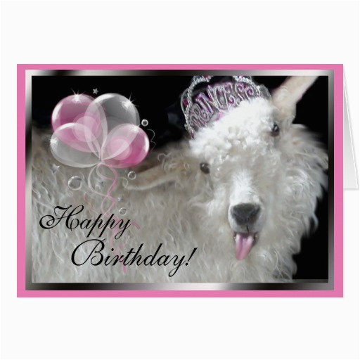 goat princess happy birthday card 137721977874555879