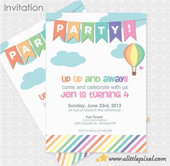 party printable air balloon up up and away party