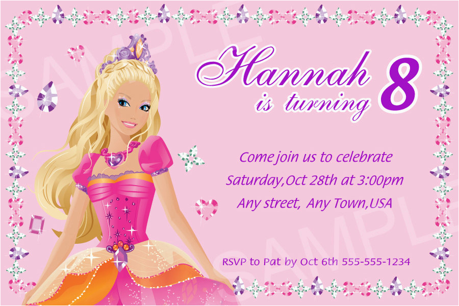 barbie birthday invitation card free printable