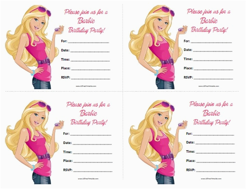 Barbie Birthday Invitation Card Free Printable Barbie Birthday Invitations Free Printable