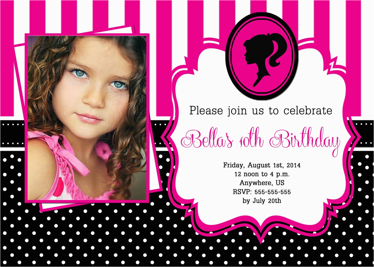 barbie birthday invitation