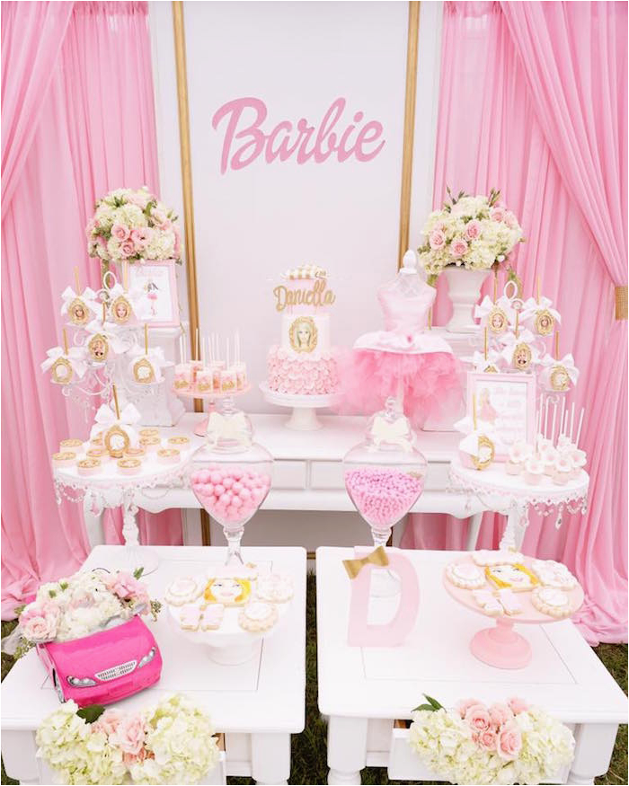 pink glam barbie birthday party