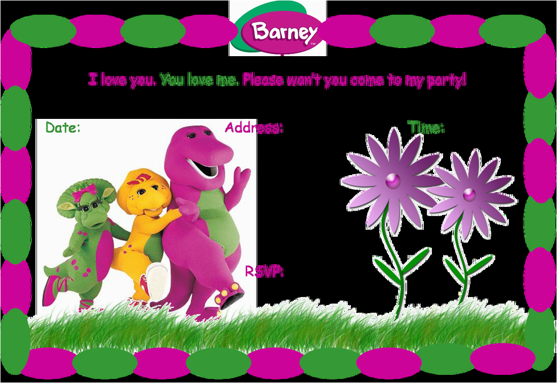 barney birthday invitation templates