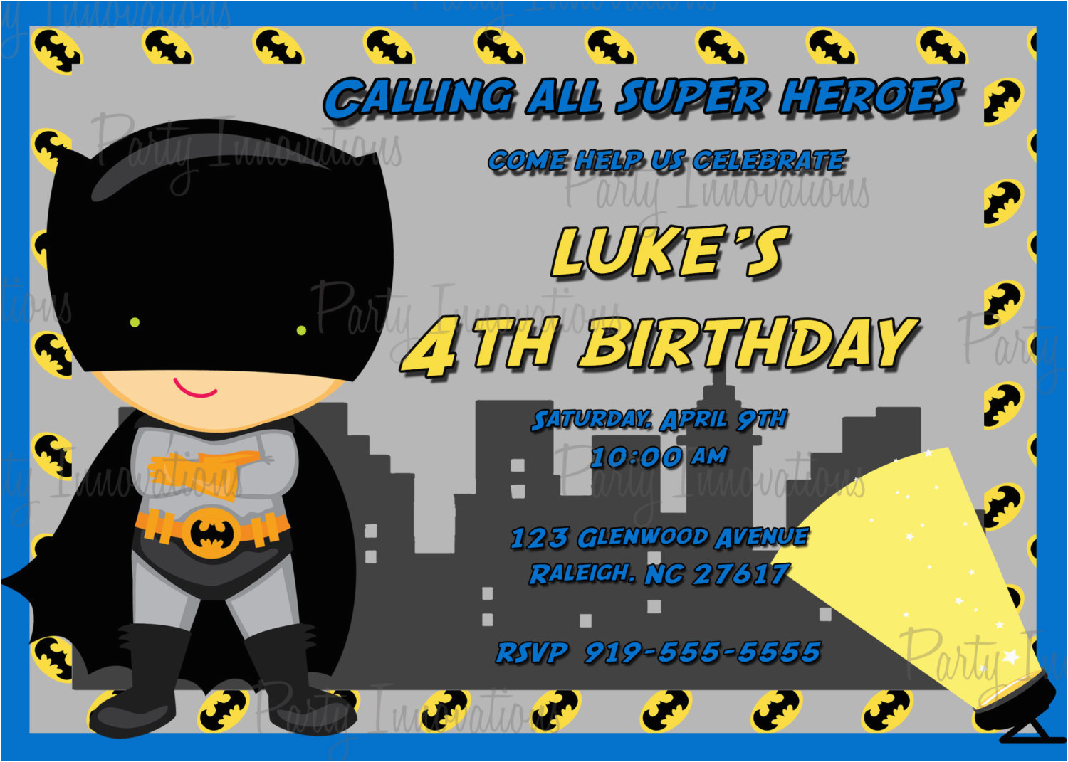 batman birthday invitation template