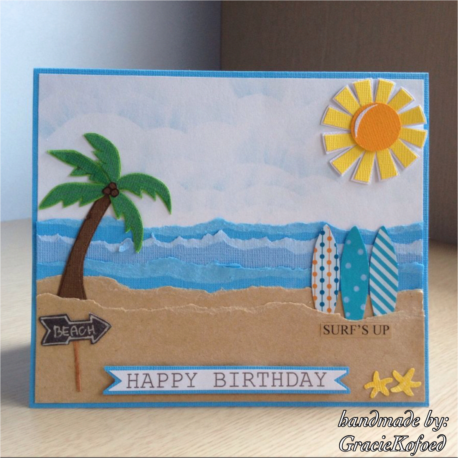 birthday card beach theme