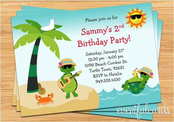 beach birthday invitations