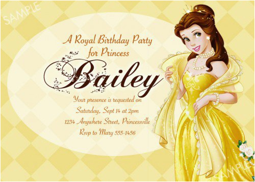 Belle Birthday Party Invitations Belle Birthday Invitations