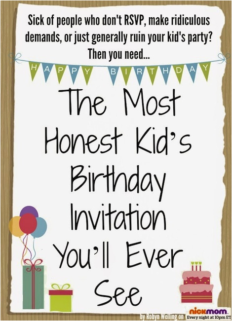 honest kids birthday invitation youll ever see