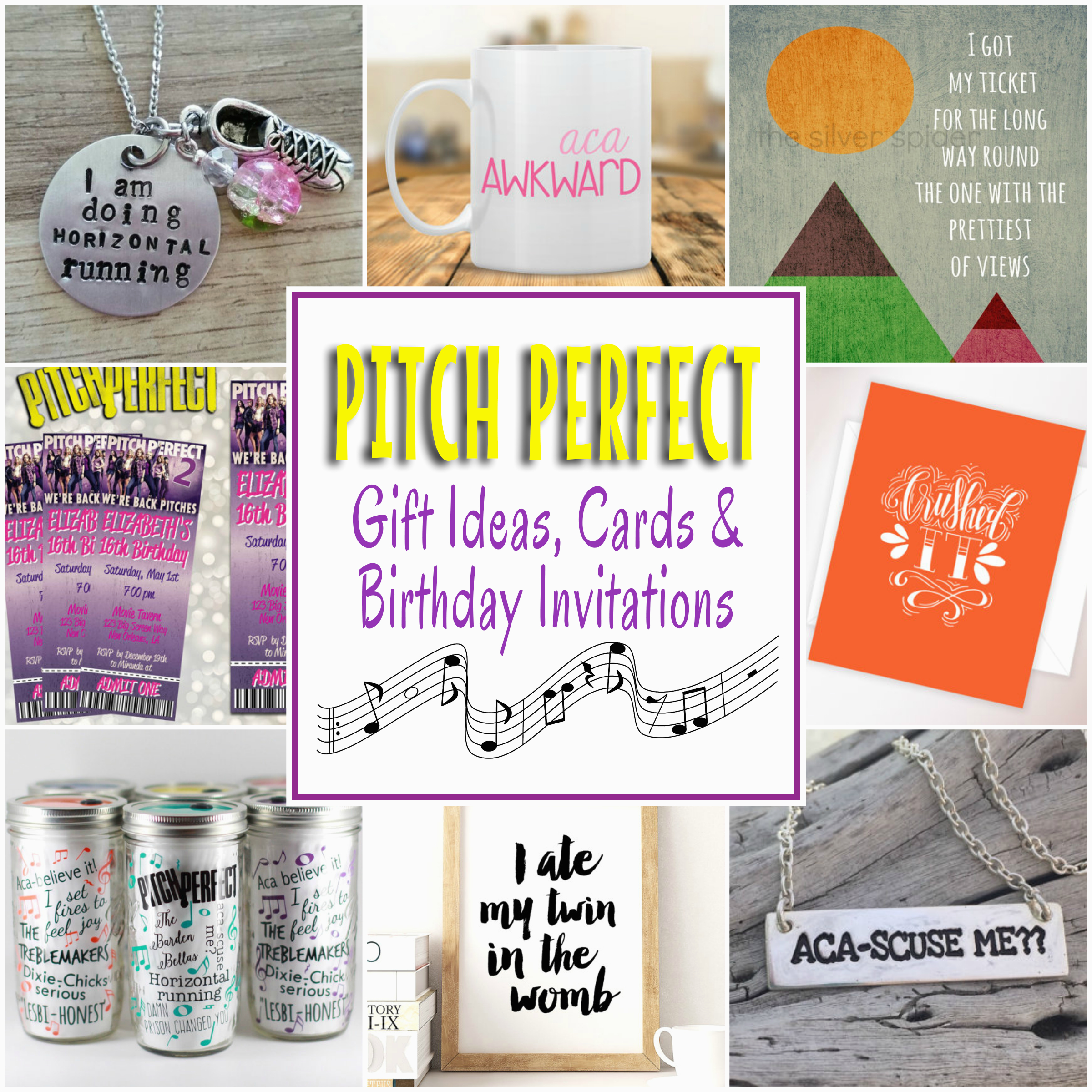pitch perfect gifts cards and birthday party invitations